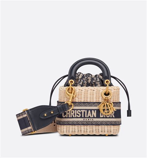 dior oblique mini bag|lady Dior wicker bag.